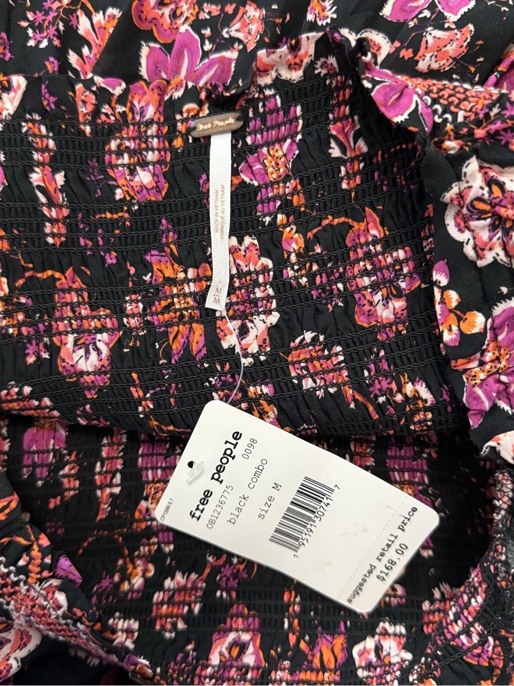 Free People Sweet Escape Floral Smocked Square-Neck Maxi Dress OB1236775 NWT - Picture 9 of 9